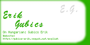 erik gubics business card